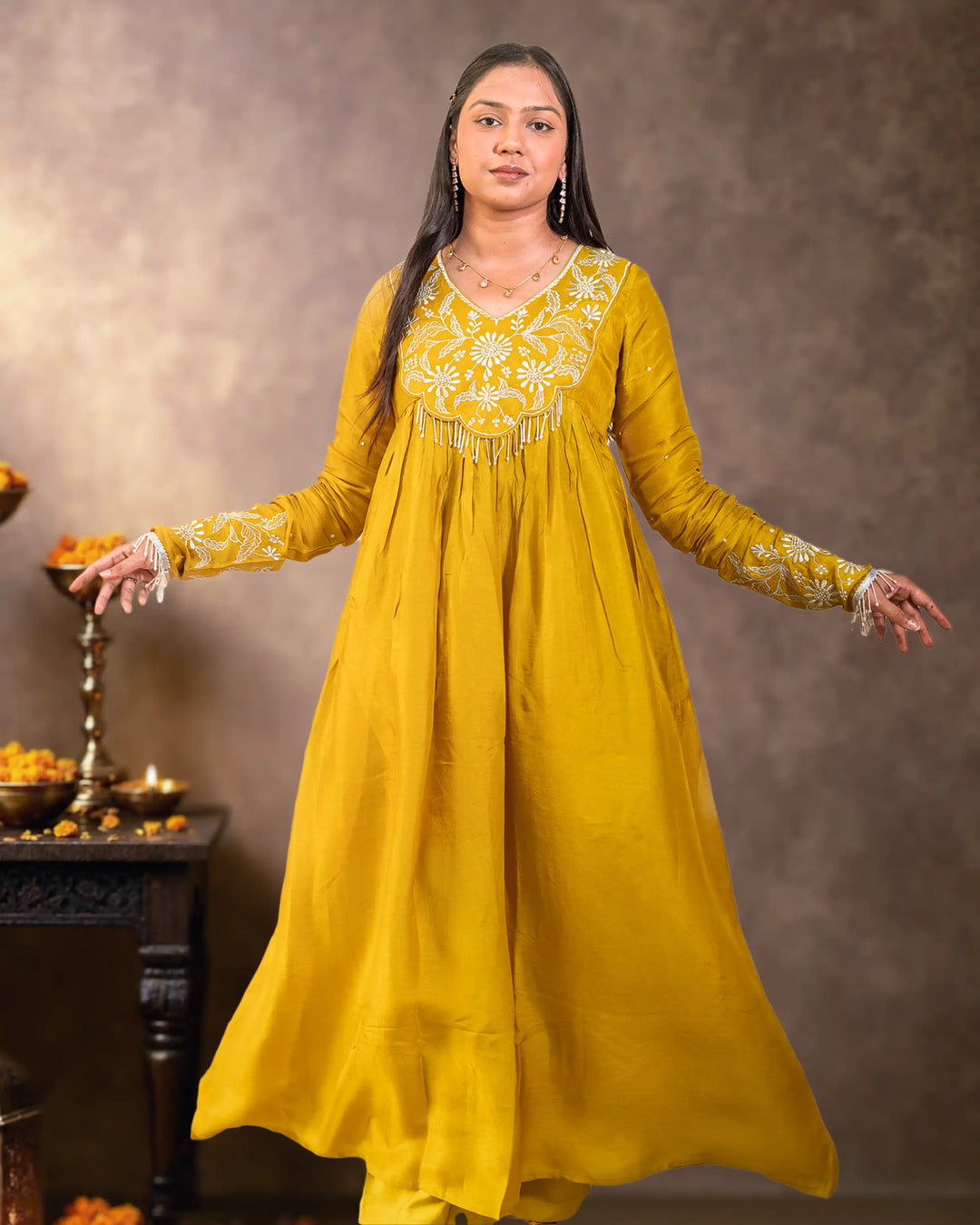 Neelima Mustard Designer Kurta Set
