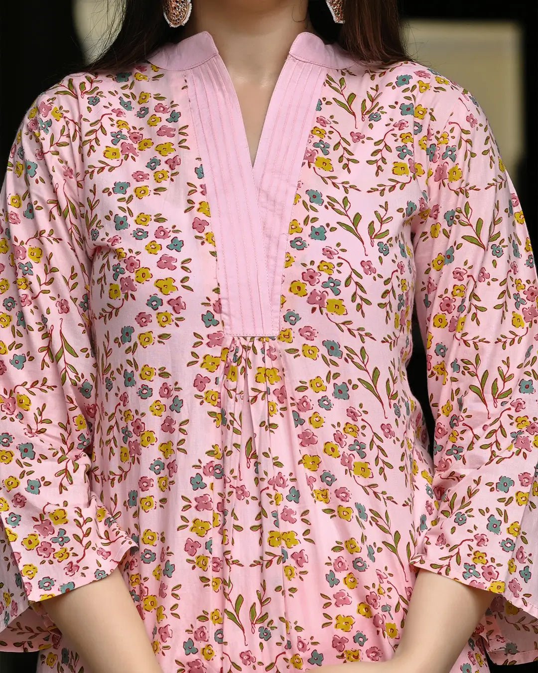 Pink Multicolor Floral Printed Co- ords Set