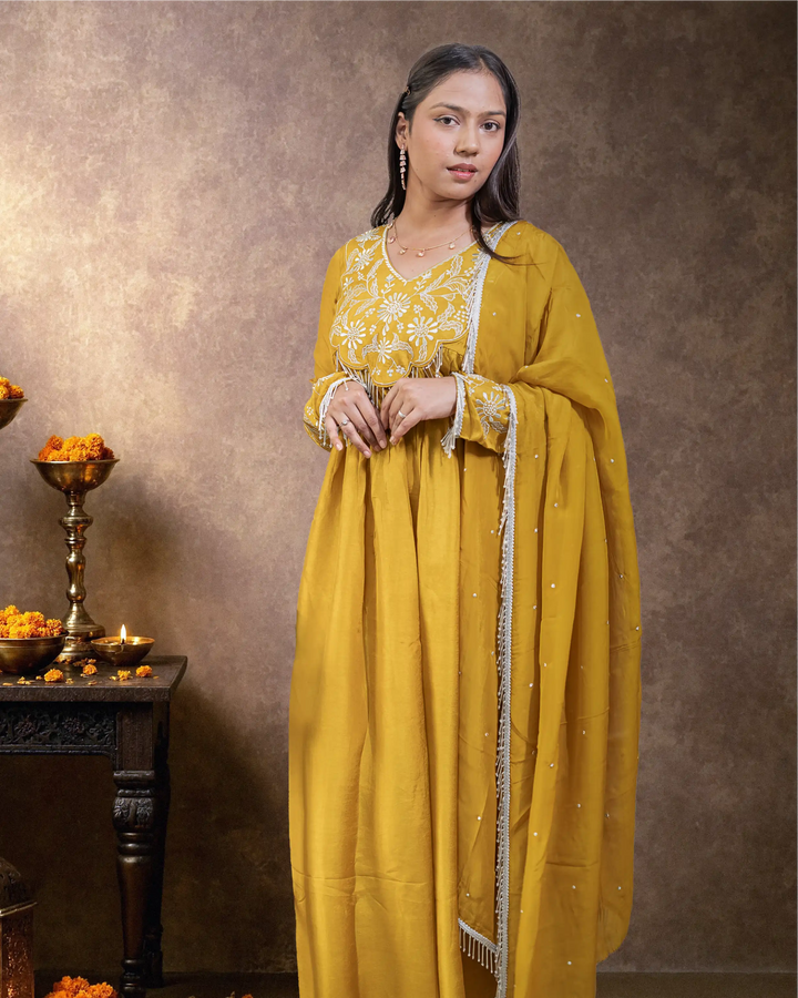 Neelima Mustard Designer Kurta Set