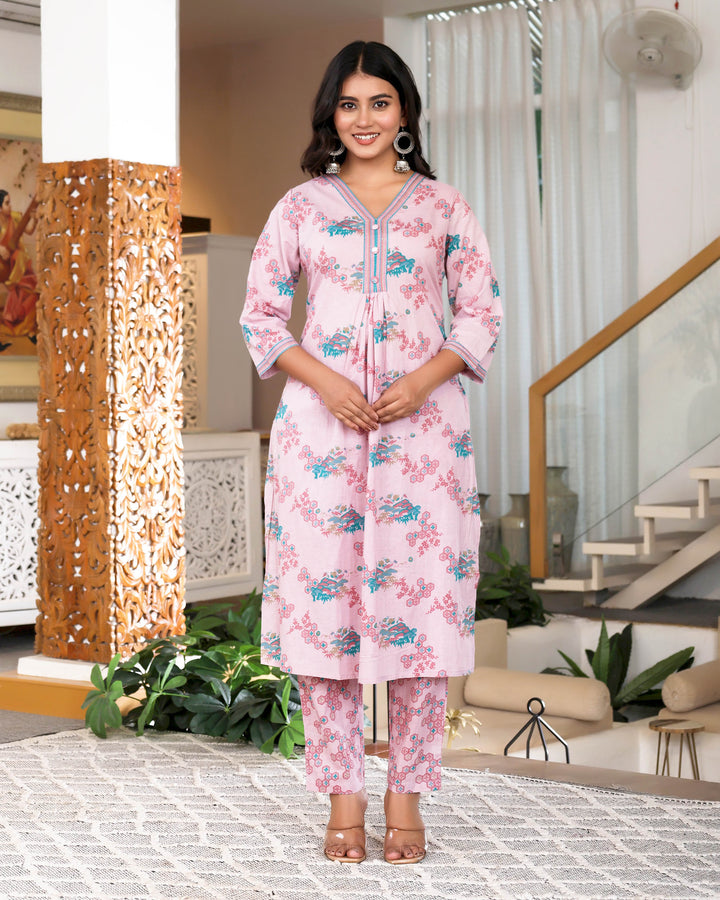 Pink Chemistry Printed Long Co-ords Sets