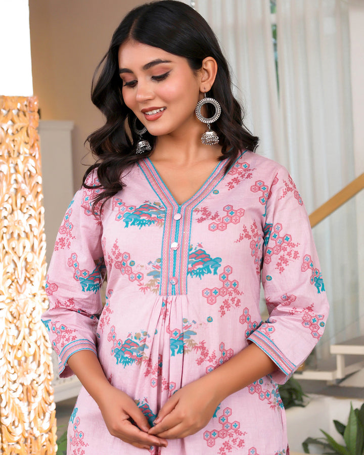 Pink Chemistry Printed Long Co-ords Sets