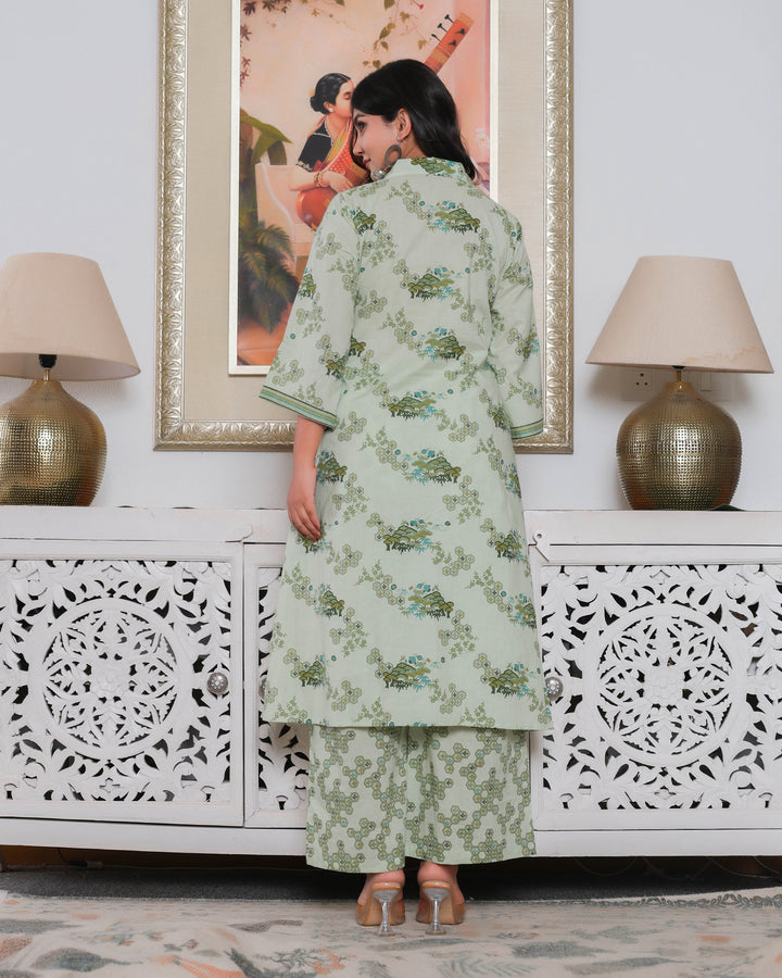 Green Chemistry Printed Long Co- ords Sets