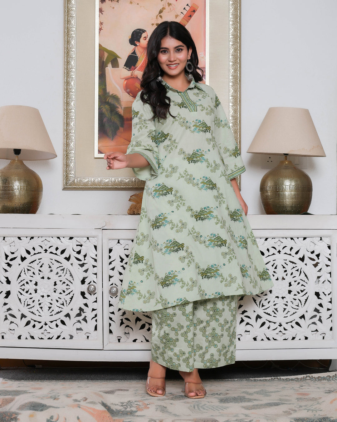 Green Chemistry Printed Long Co- ords Sets