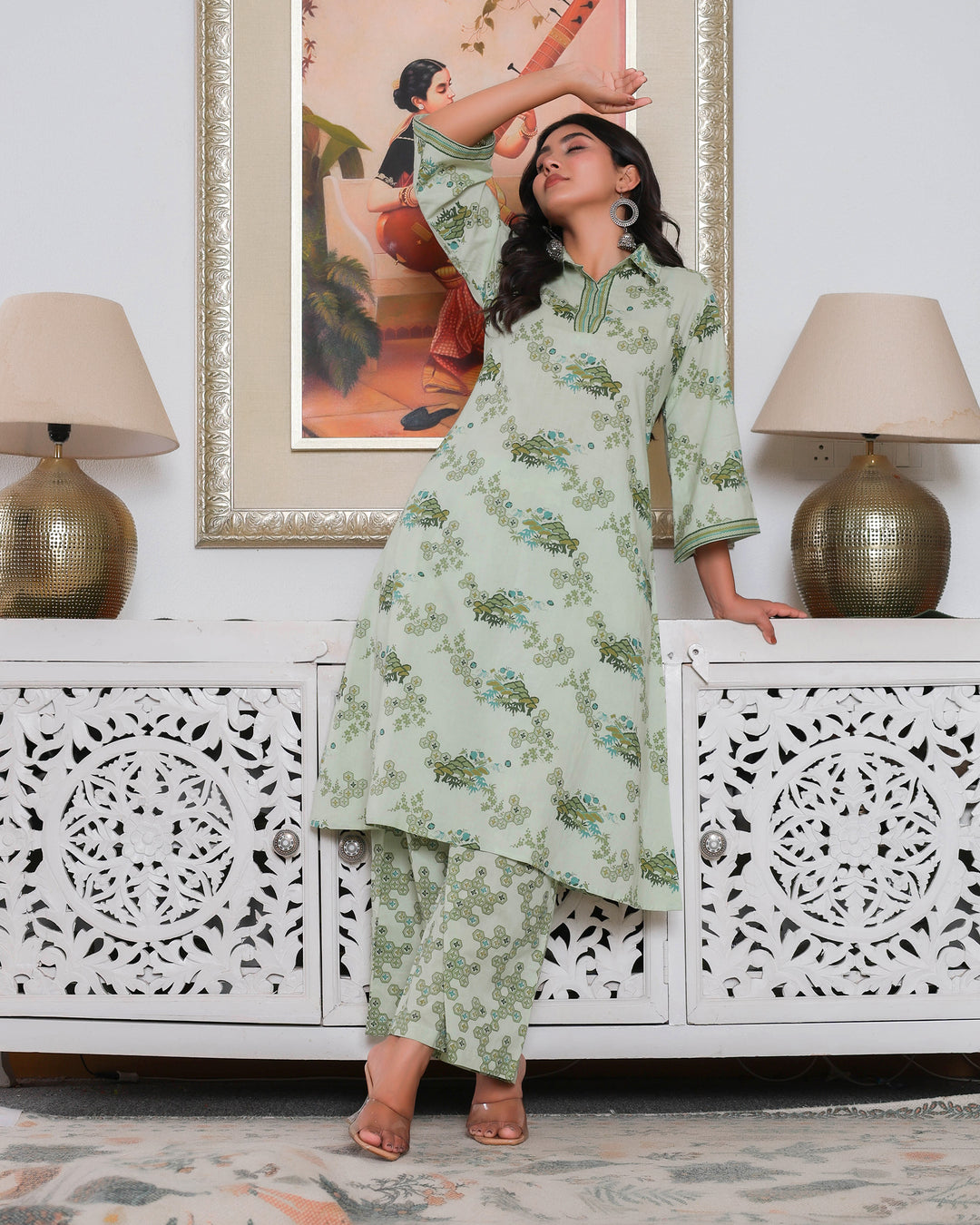 Green Chemistry Printed Long Co- ords Sets