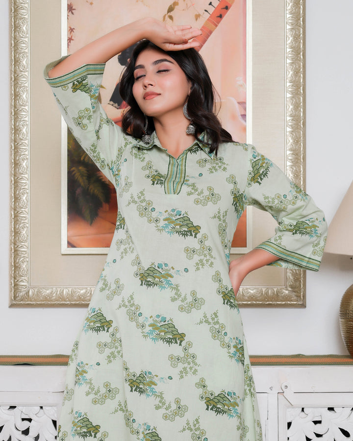 Green Chemistry Printed Long Co- ords Sets