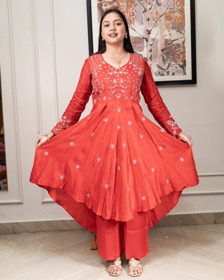 Ghoomer Red Designer Kurta Set