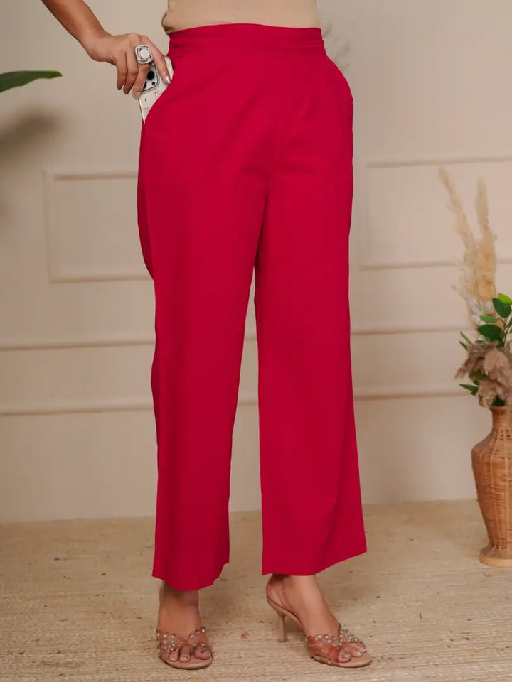 Red Featuring Intricate Katha Embroidery Co-ord Set