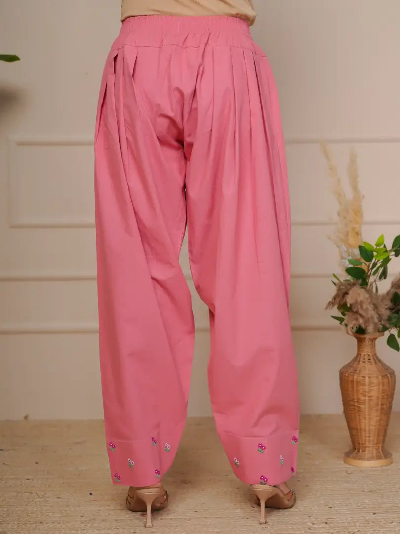 Peach Blossom Hand Embroidered Farsi Salwar Set