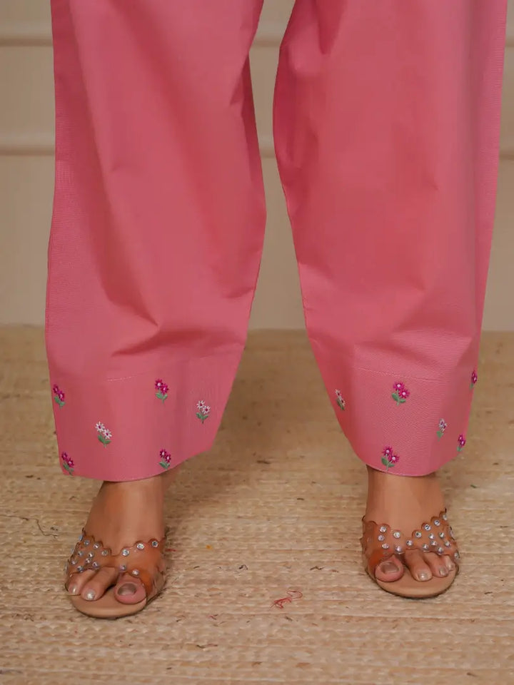 Peach Blossom Hand Embroidered Farsi Salwar Set