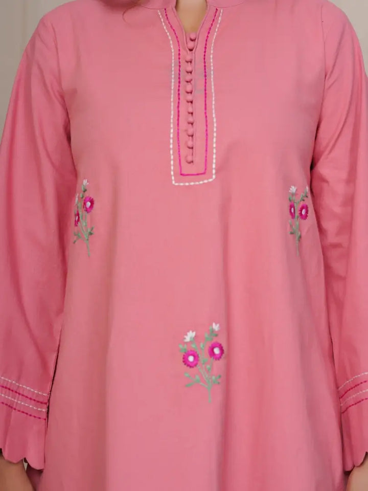 Peach Blossom Hand Embroidered Farsi Salwar Set