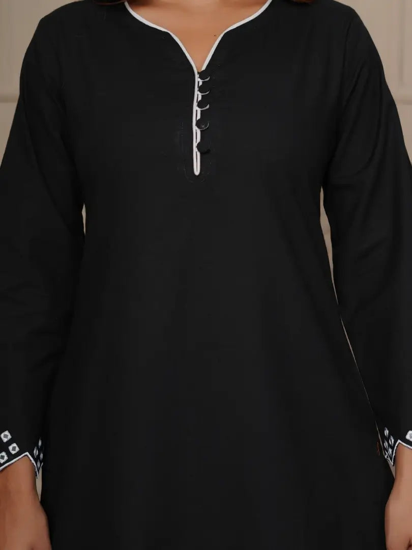 Black Mirror Embroidered Ethnic Farsi Salwar Set