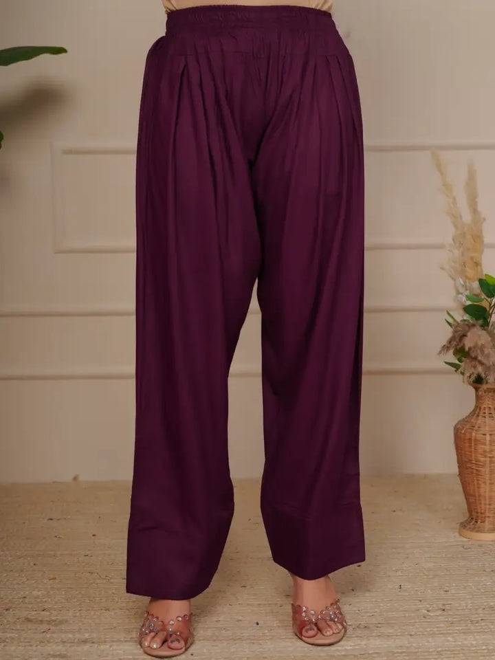 Wine Elegant Embroidered Co-ord Set