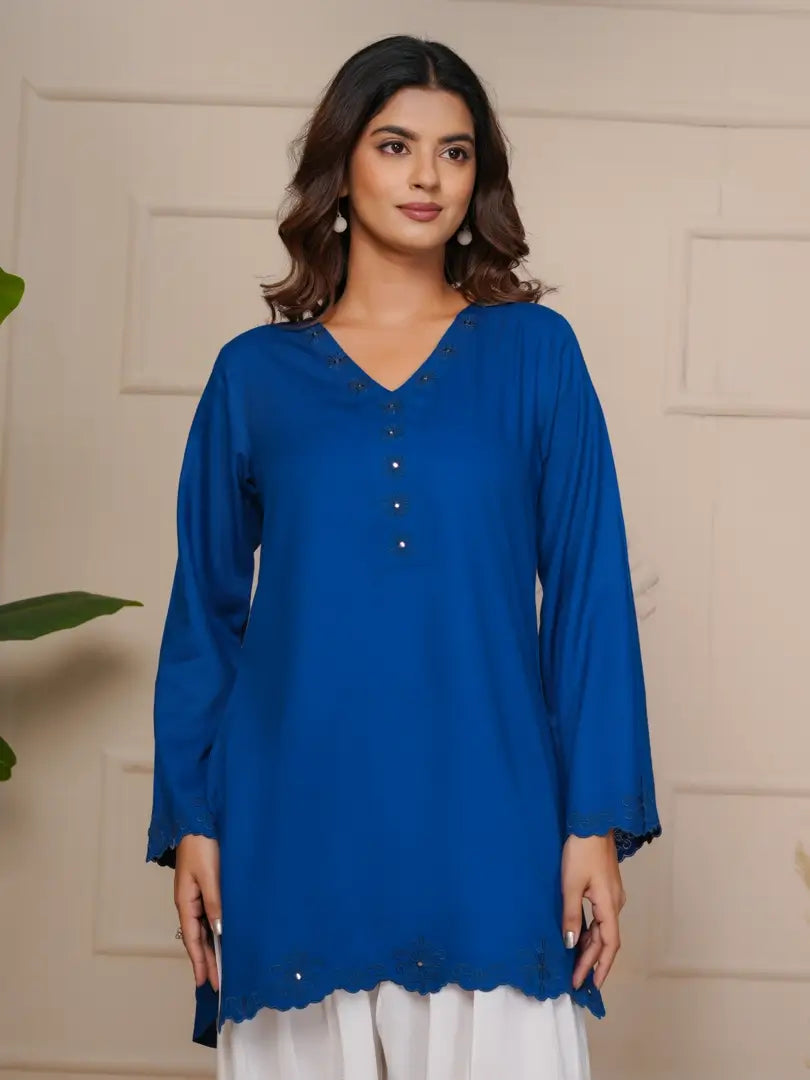 Royal Blue Embroidered Ethinic Farsi Salwar Set
