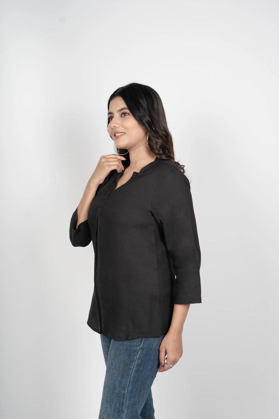 Viscose Pleated Top Combo – Black & Olive Green (Pack of 2)