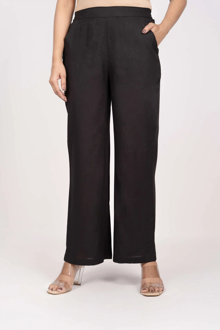 Black Solid Palazzo