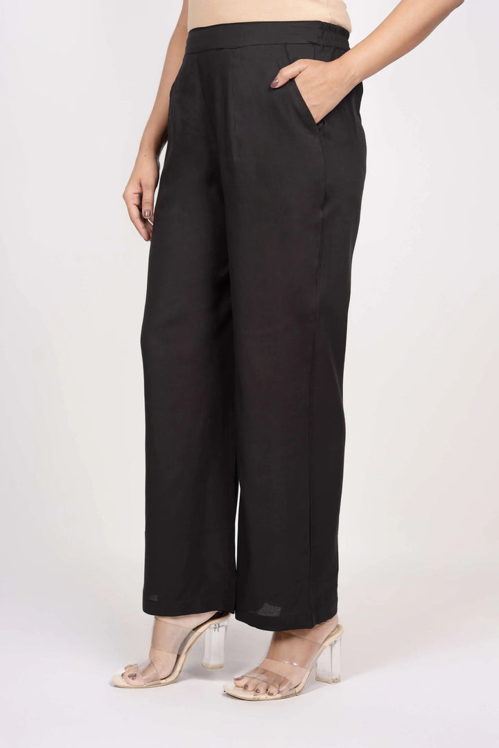 Black Solid Palazzo