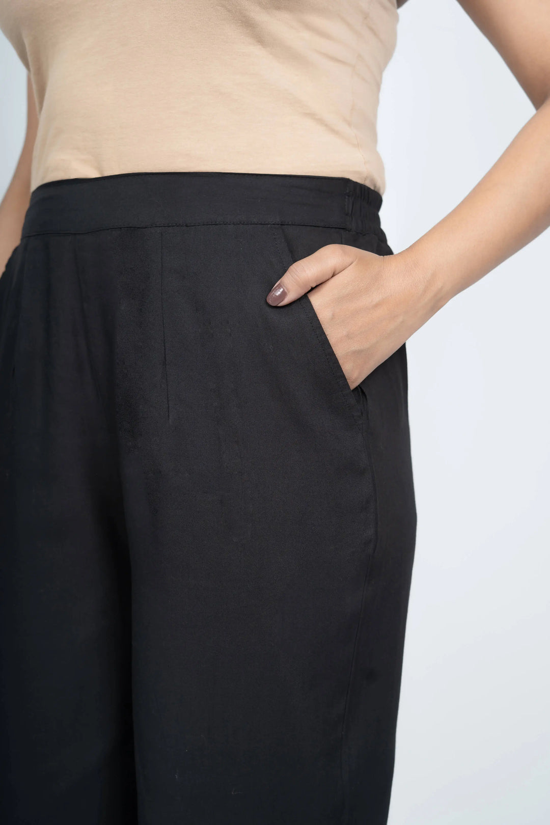 Black Solid Palazzo