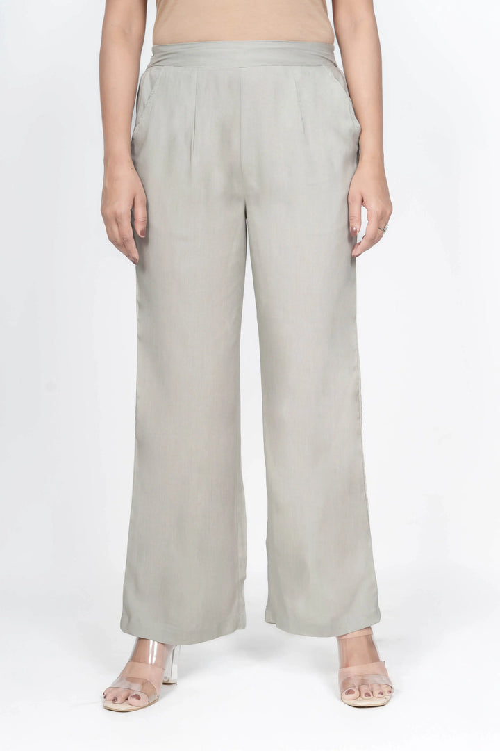 Grey Solid Palazzo