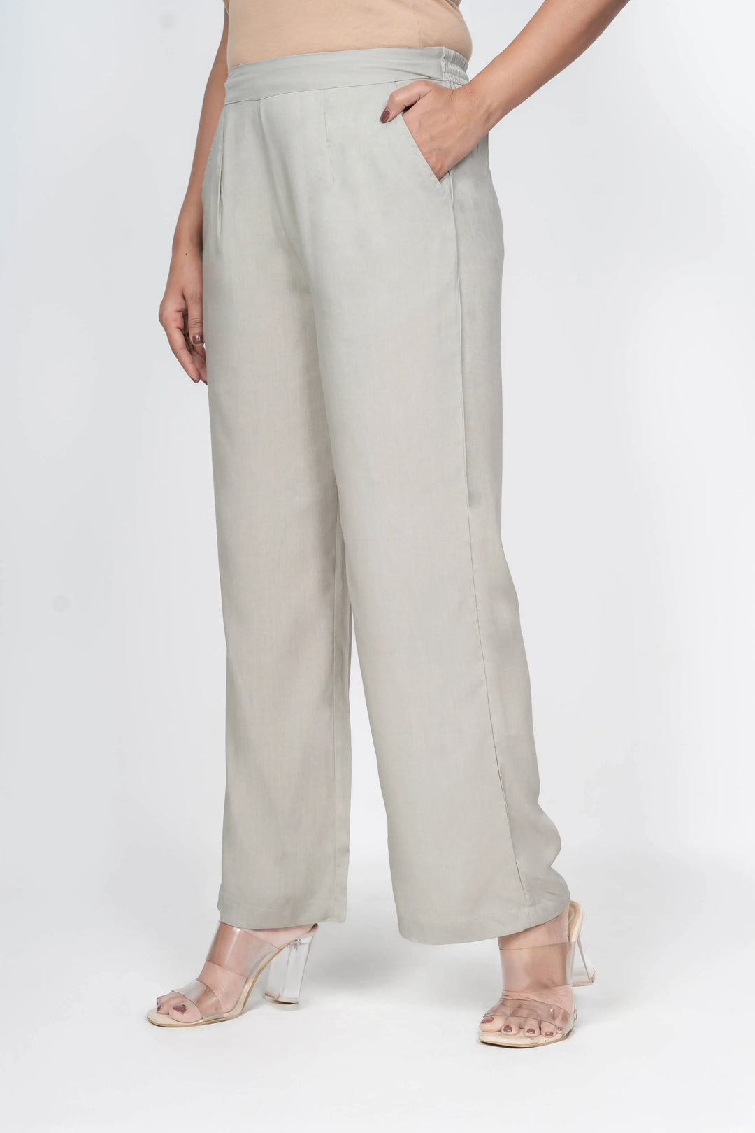 Grey Solid Palazzo