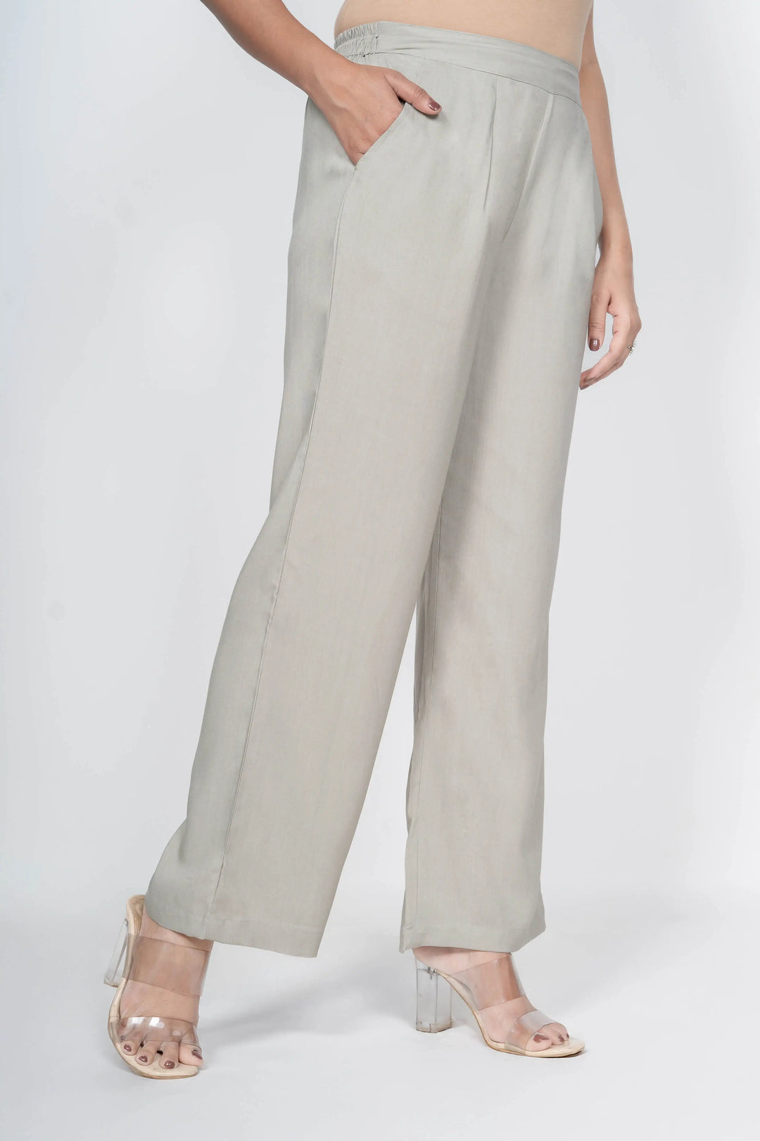 Grey Solid Palazzo