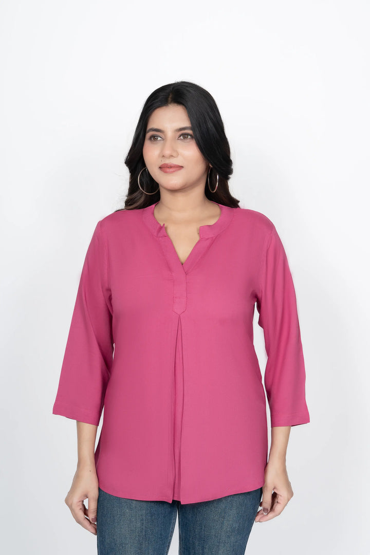 Onion Viscose Pleated Top