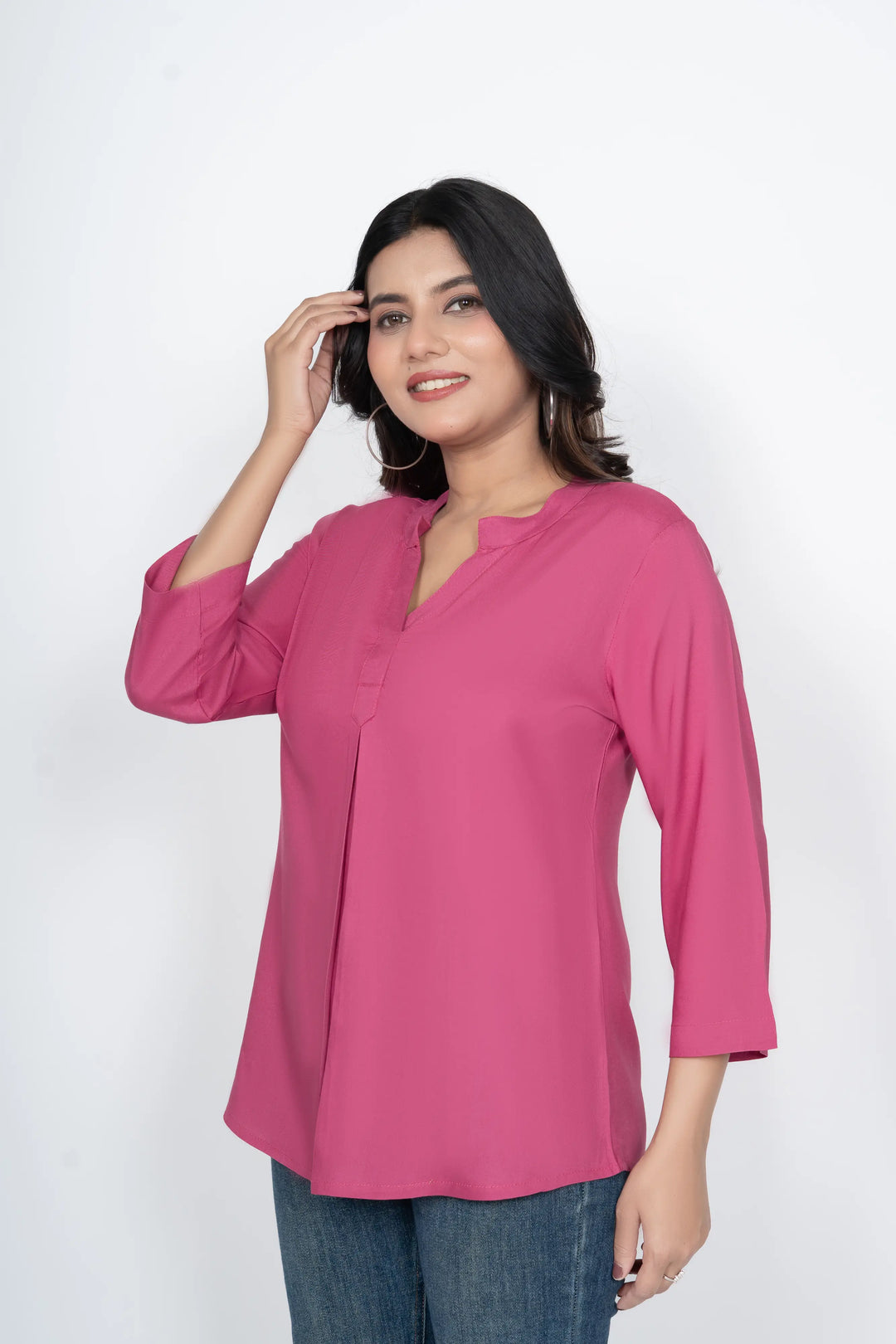Onion Viscose Pleated Top