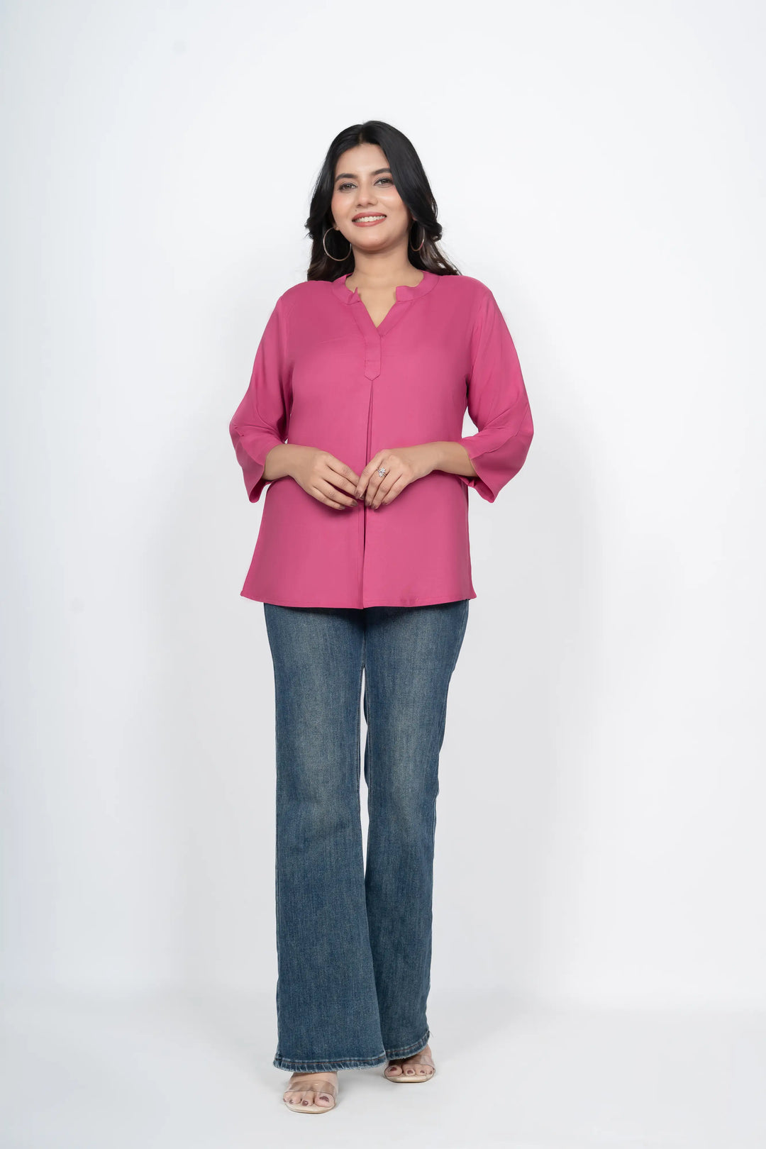 Onion Viscose Pleated Top