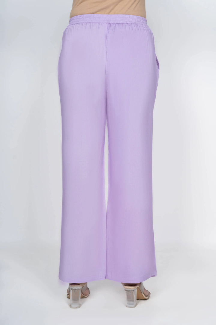 Viscose Palazzo Pants Combo - Lavender & White (Pack of 2)