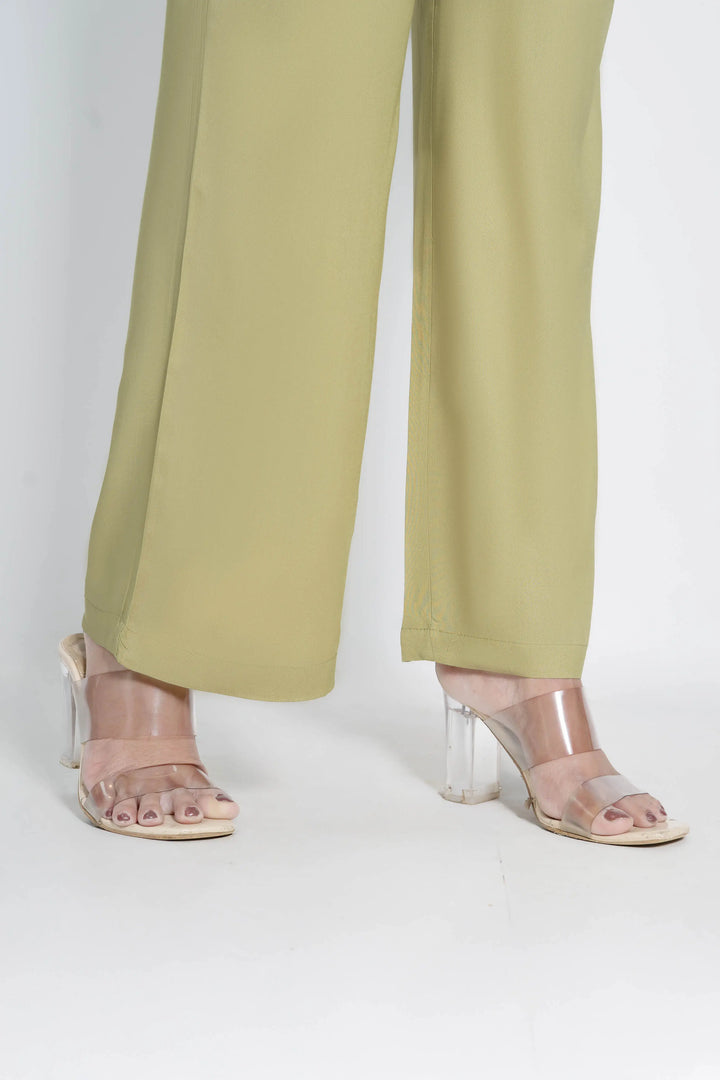 Viscose Palazzo Pants Combo - Pista Green & Olive Green