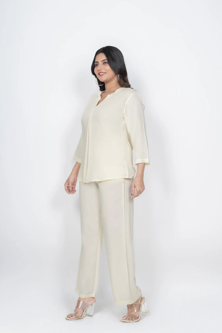Cream Viscose co-ord set