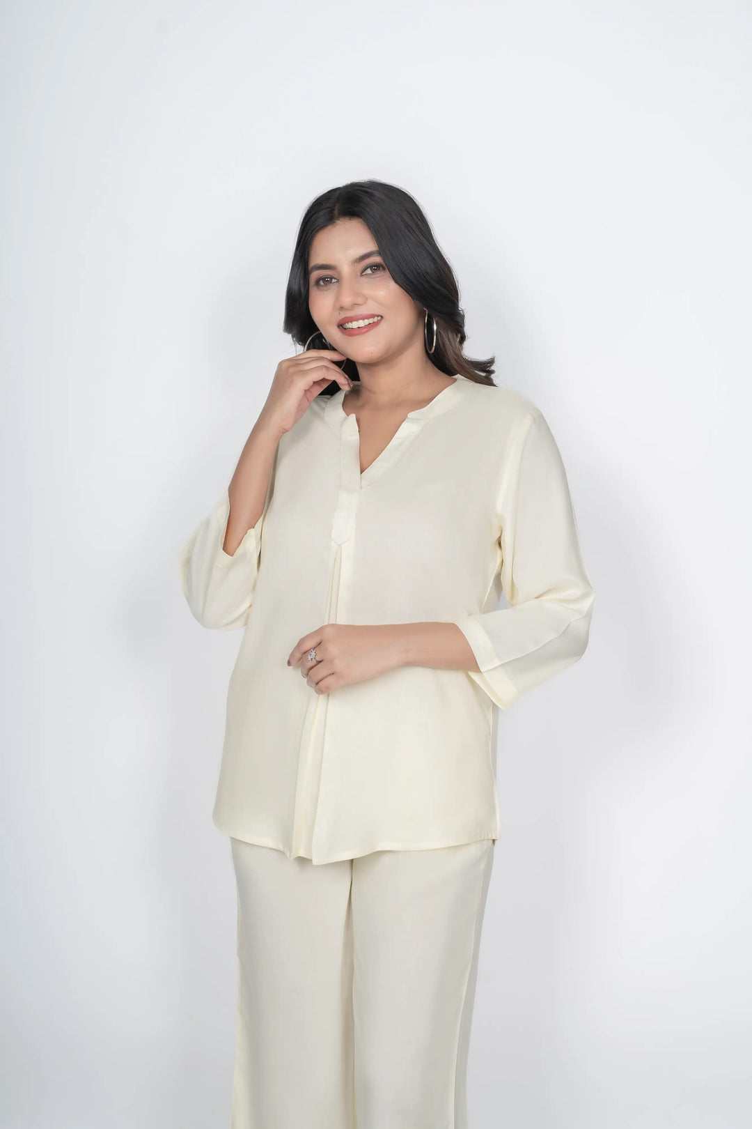 Cream Viscose co-ord set