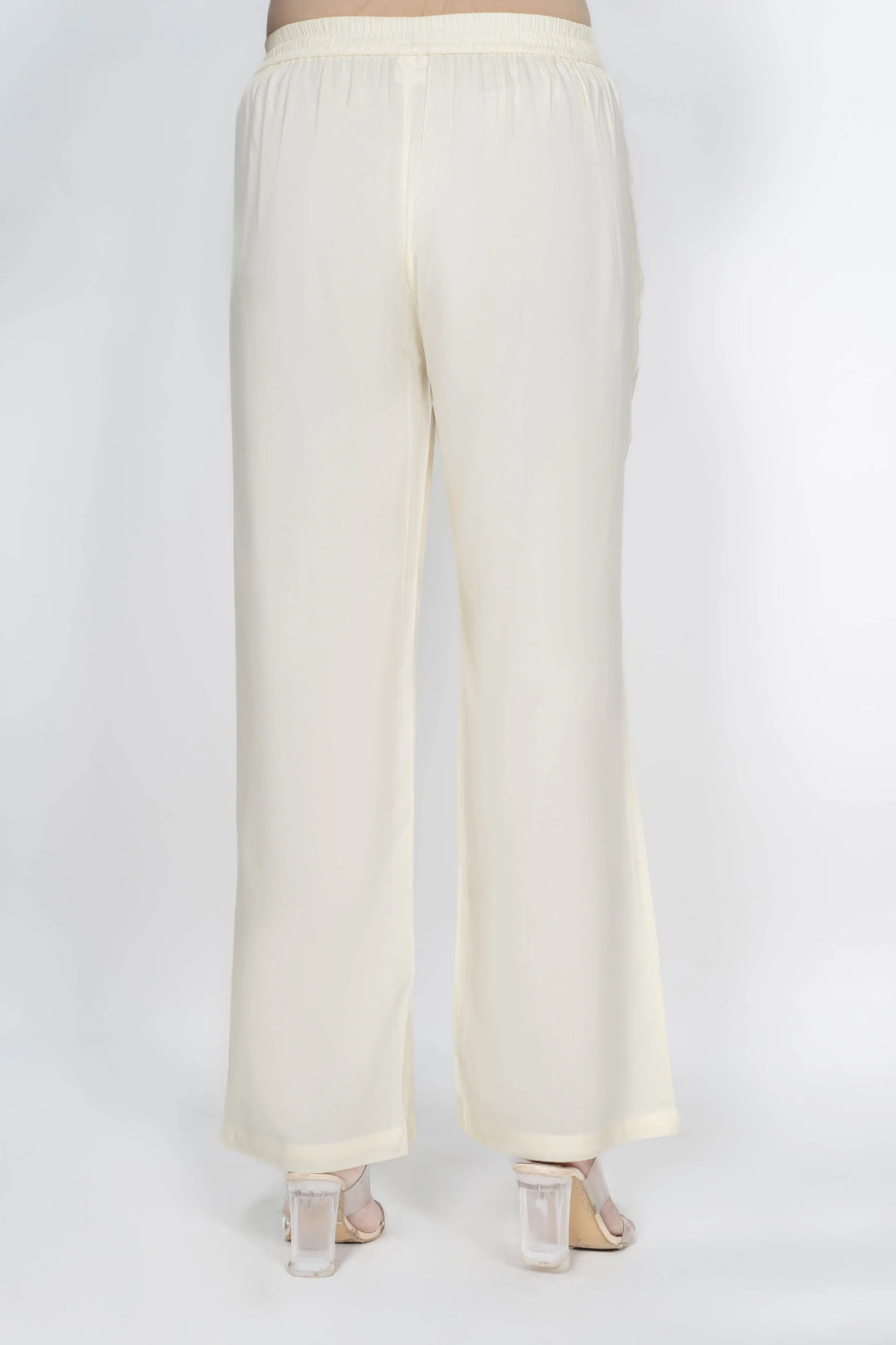 Cream Solid Palazzo