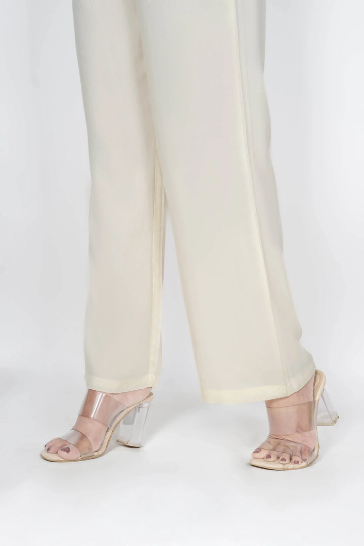 Cream Solid Palazzo