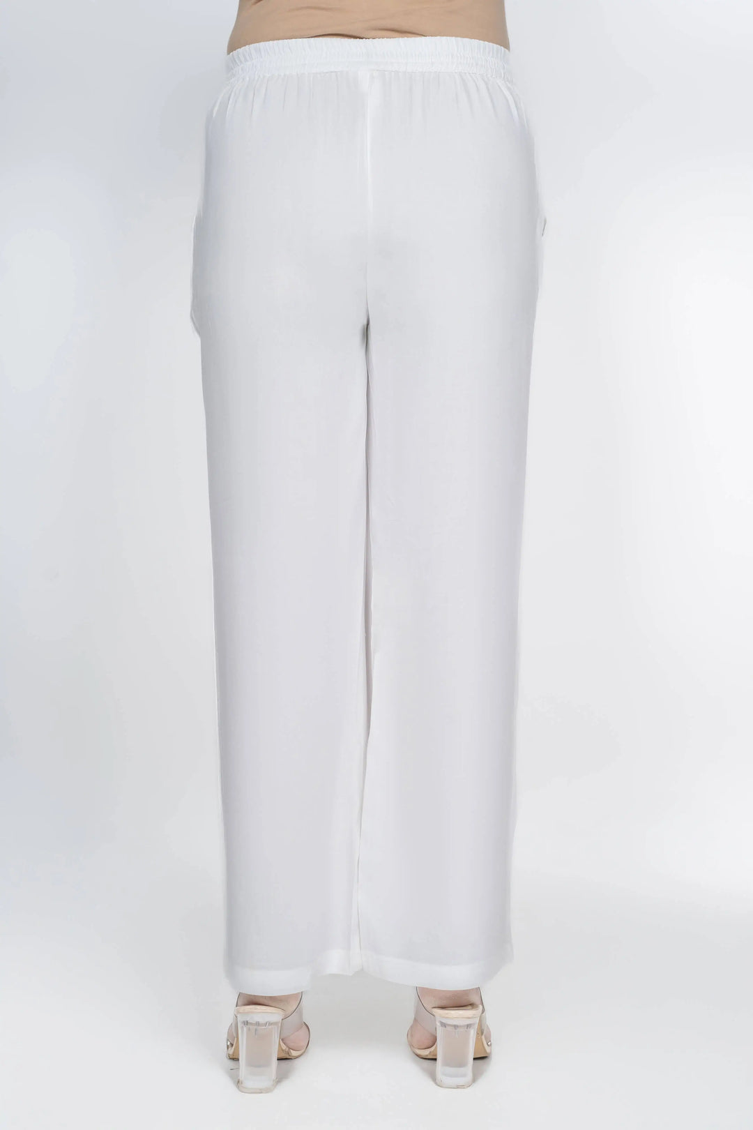 Viscose Palazzo Pants Combo - White & Mustard (Pack of 2)