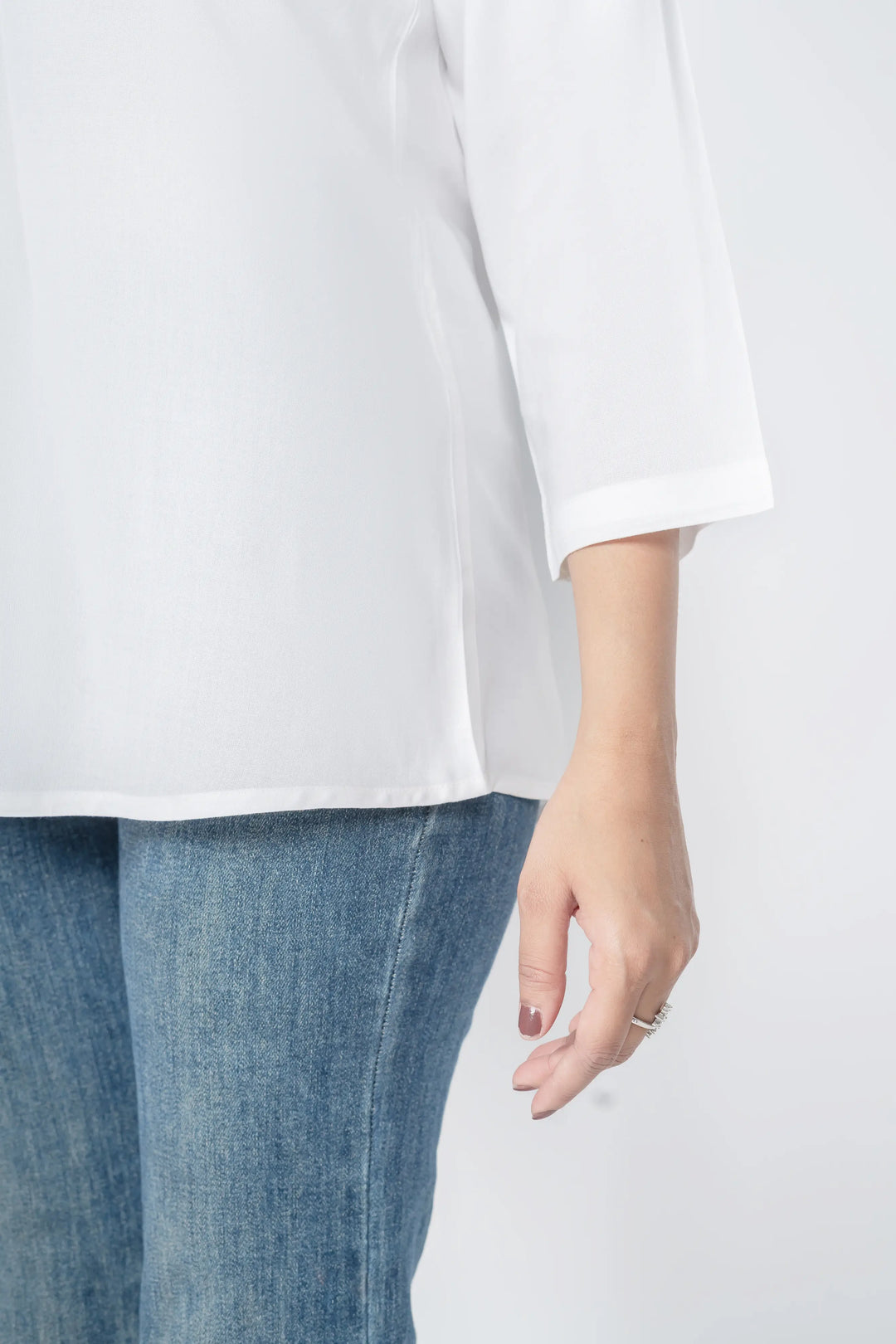 White Viscose Pleated Top