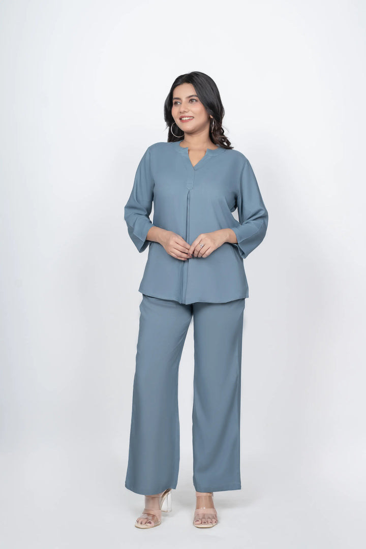 Blue Grey Viscose co-ord set