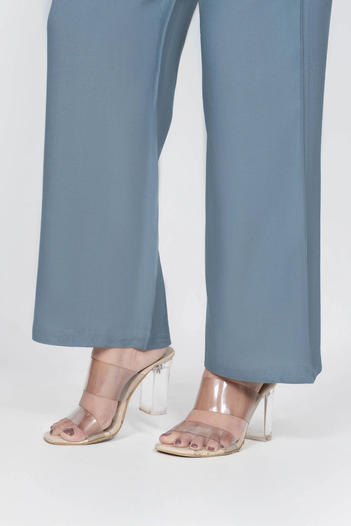 Viscose Palazzo Pants Combo - Olive Green & Blue Grey (Pack of 2)