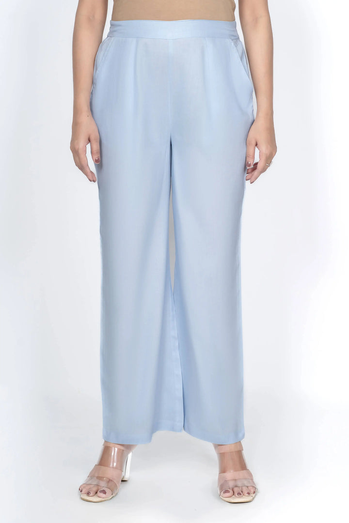 Powder Blue Solid Palazzo