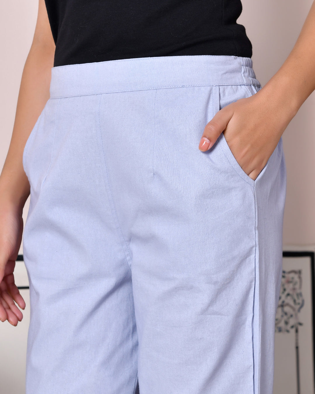LAVENDER GRAY AIRY LINEN PANTS
