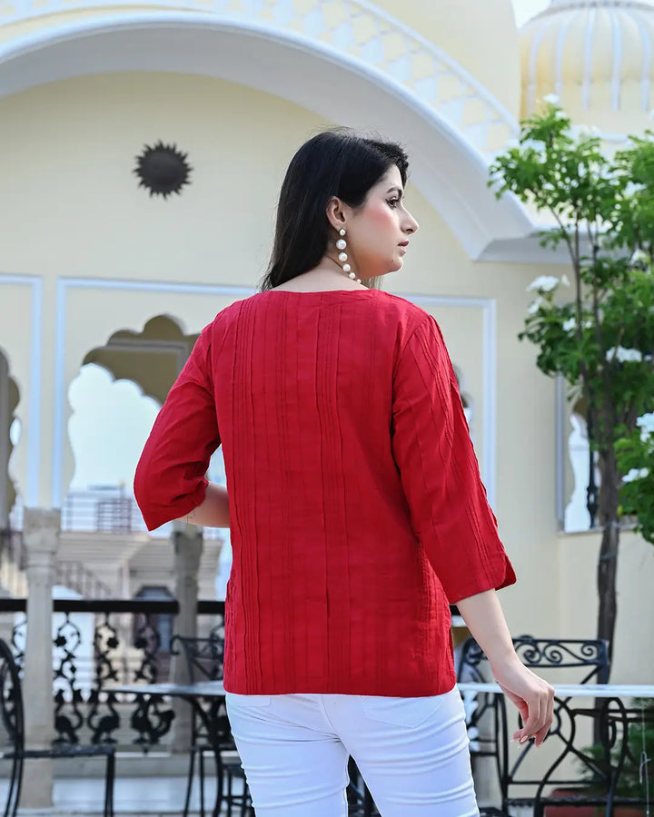 Maroon Everyday Cotton Kurti