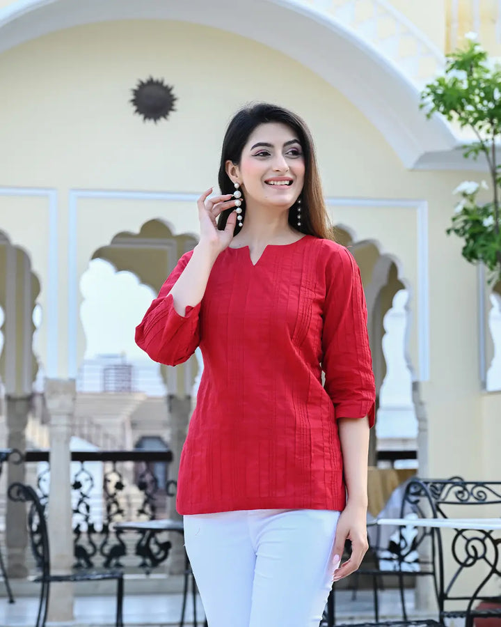 Maroon Everyday Cotton Kurti