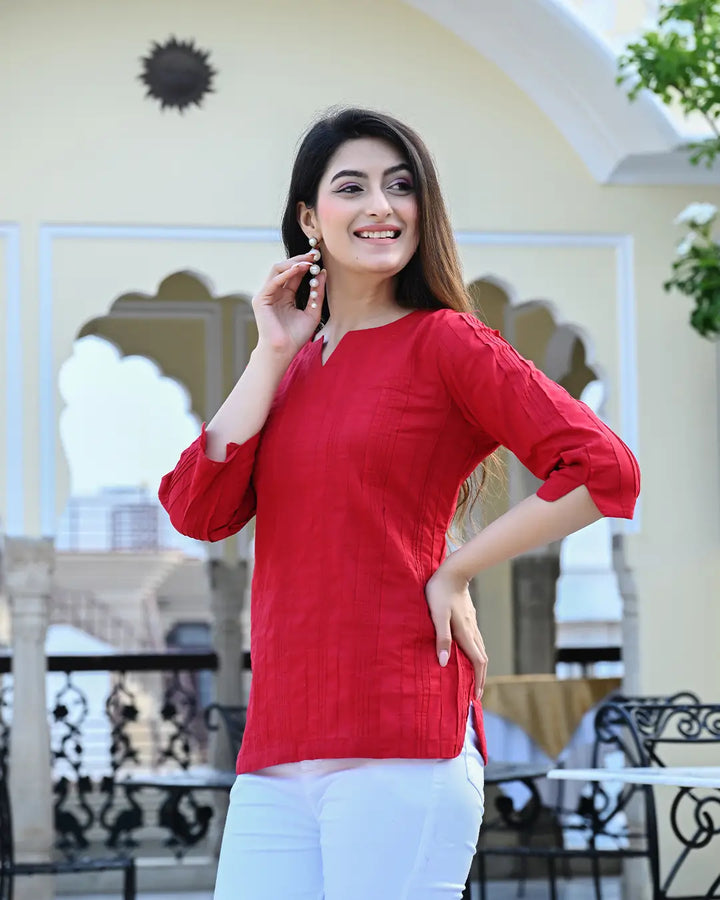 Maroon Everyday Cotton Kurti