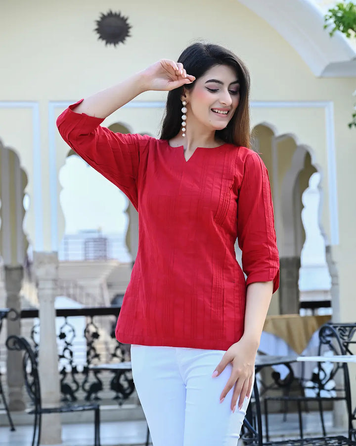 Maroon Everyday Cotton Kurti
