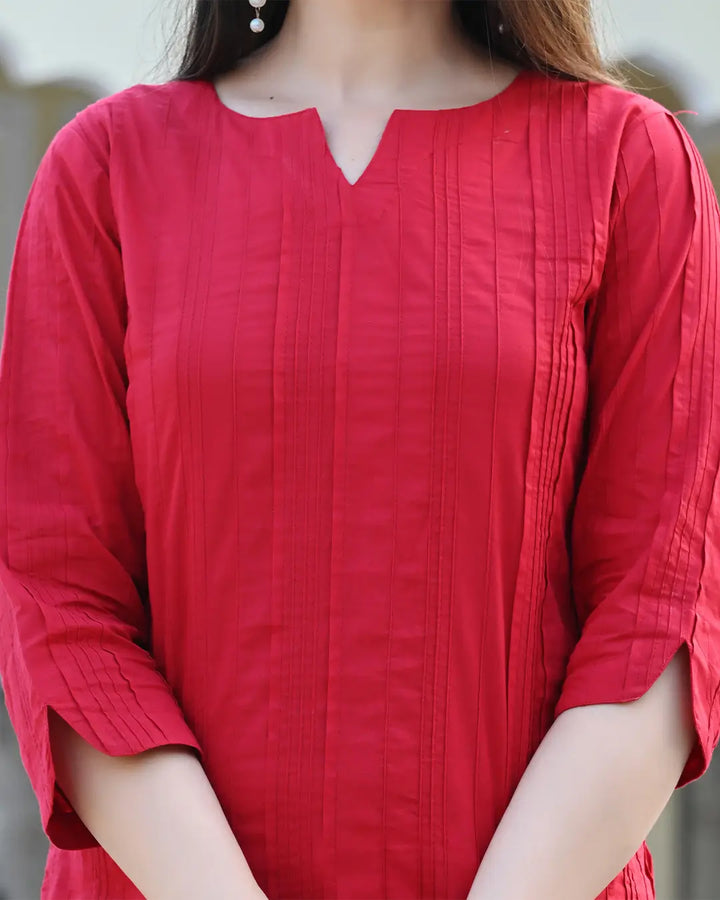 Maroon Everyday Cotton Kurti