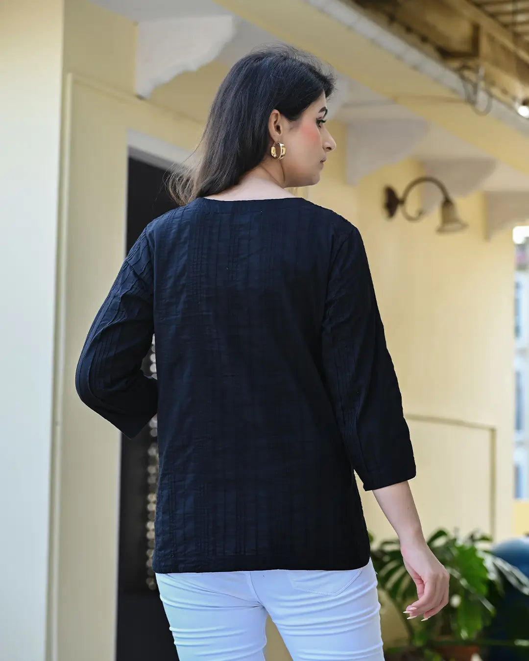 Black Everyday Cotton Kurti