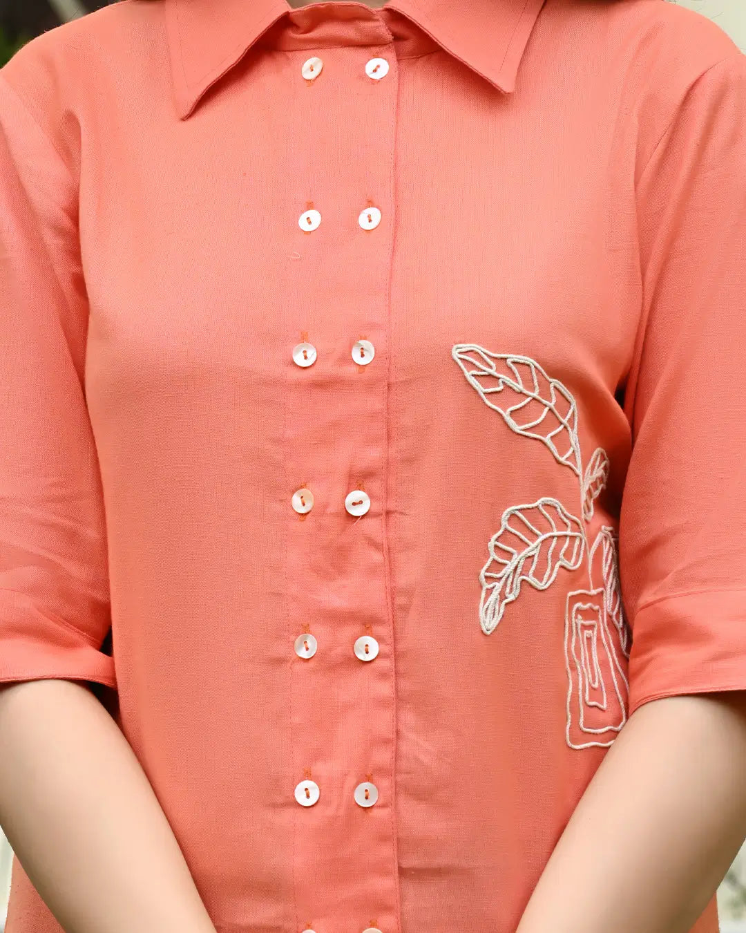 Georgia Peach Embroidered Shirt