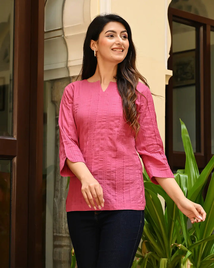 Pink Everyday Cotton Kurti