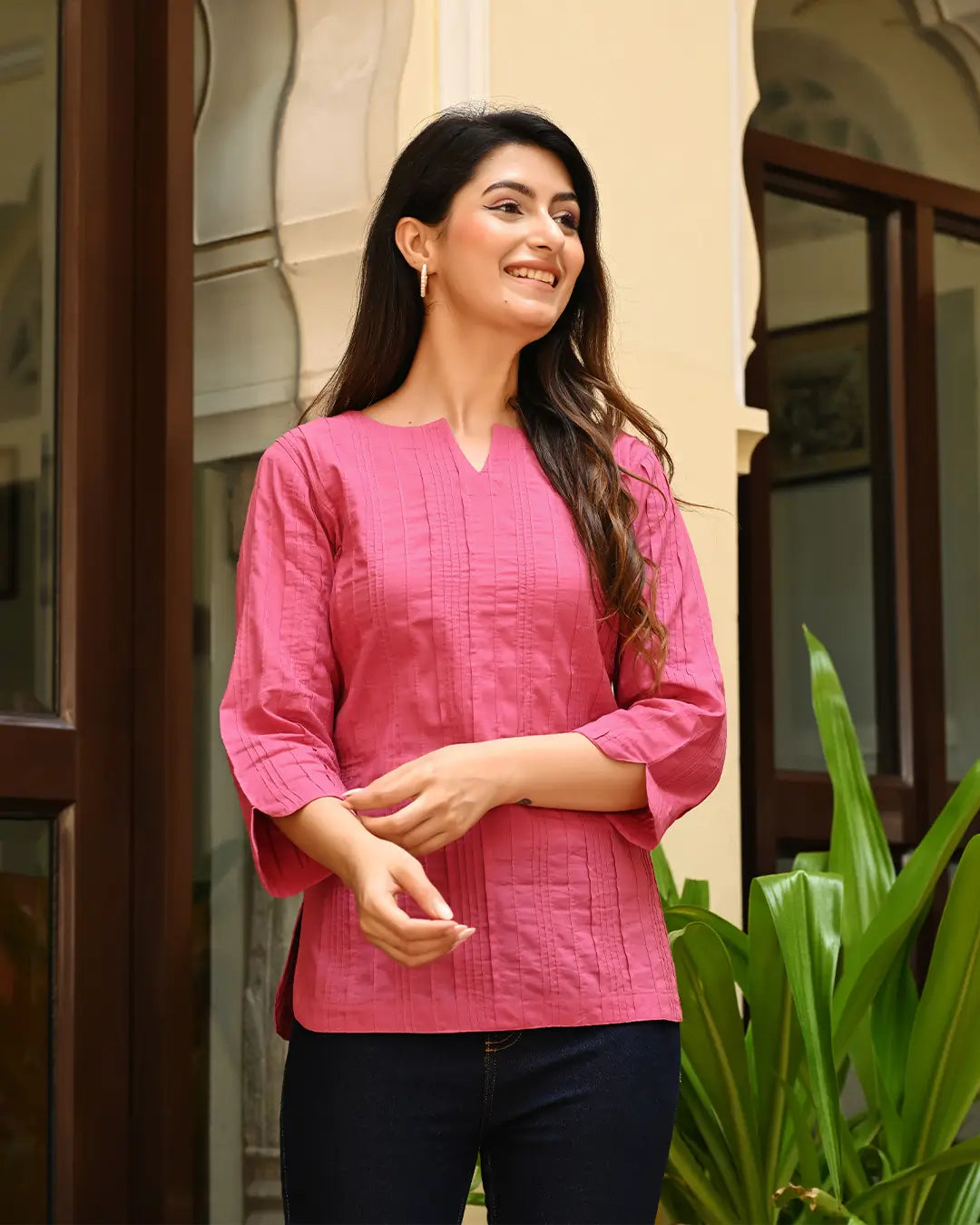 Pink Everyday Cotton Kurti