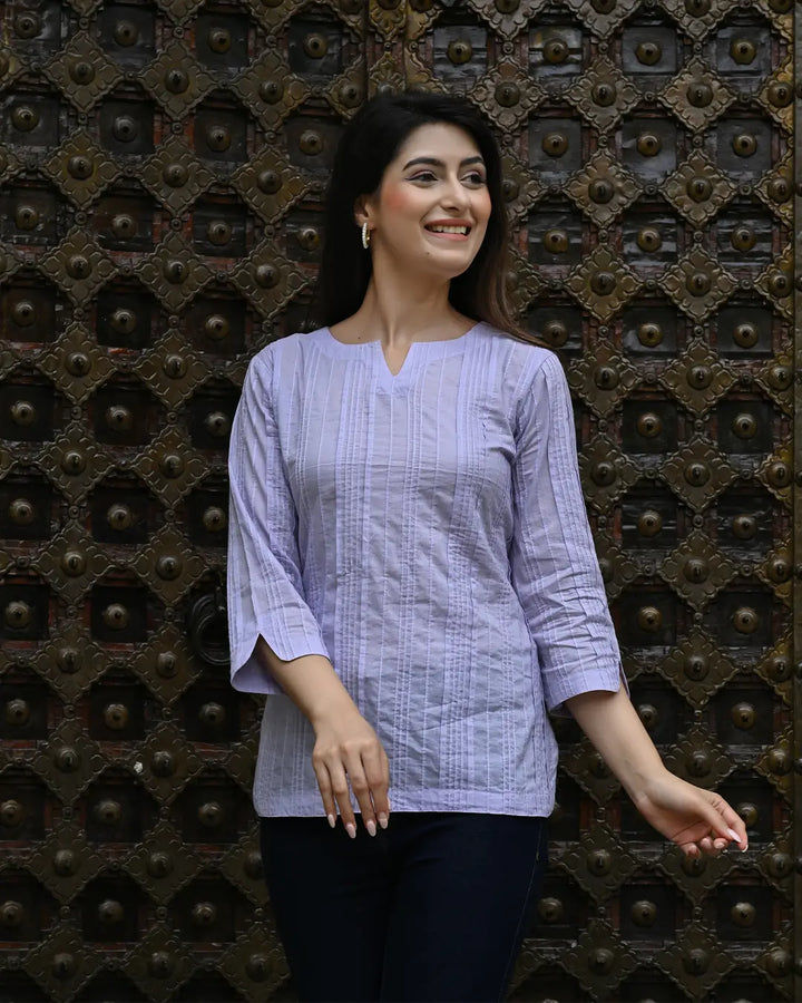 Lavender Everyday Cotton Kurti