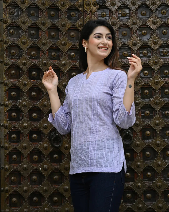 Lavender Everyday Cotton Kurti